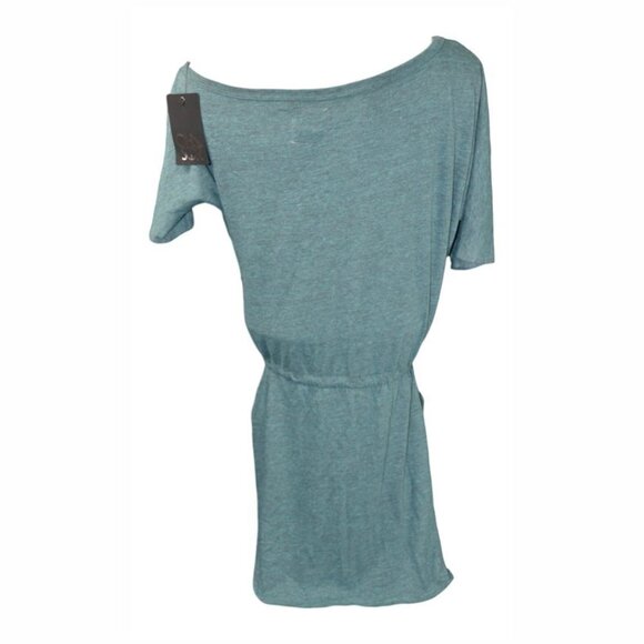 Chaser Green T-Shirt Dress S NWT Soft Knit Drawstring Waist Pockets - Picture 3 of 3